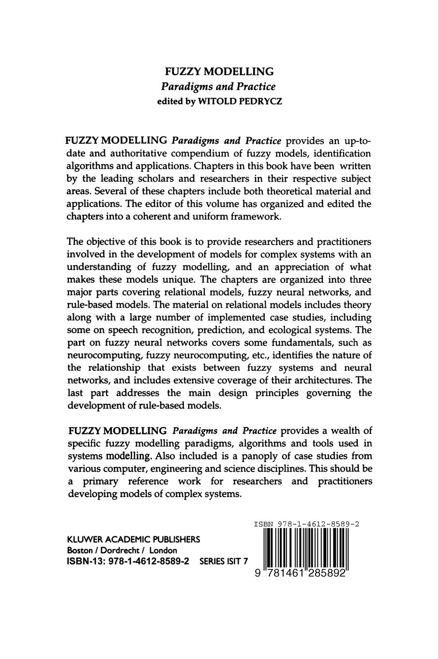 Rückseitencover Fuzzy Modelling