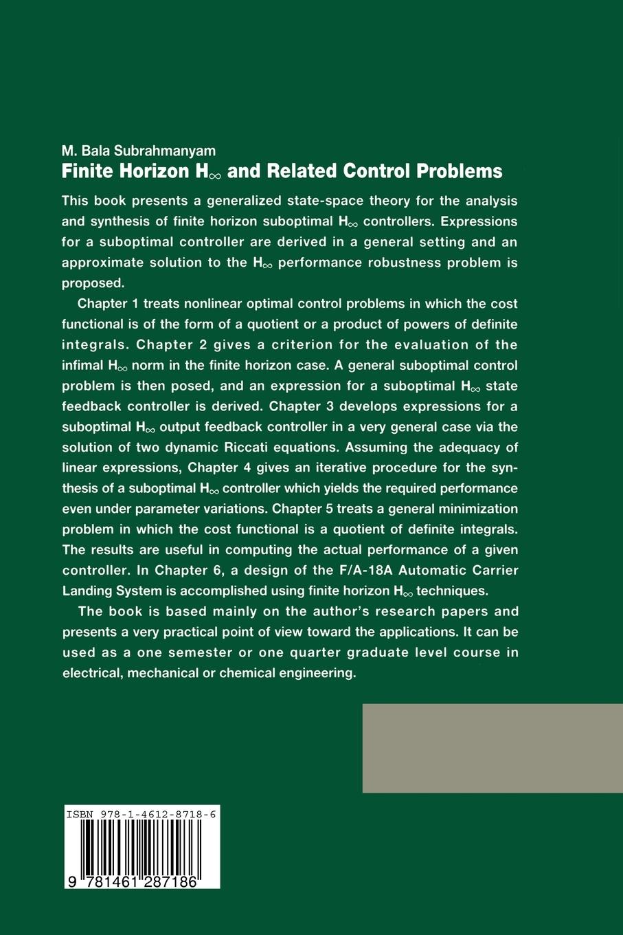 Rückseitencover Finite Horizon H¿ and Related Control Problems