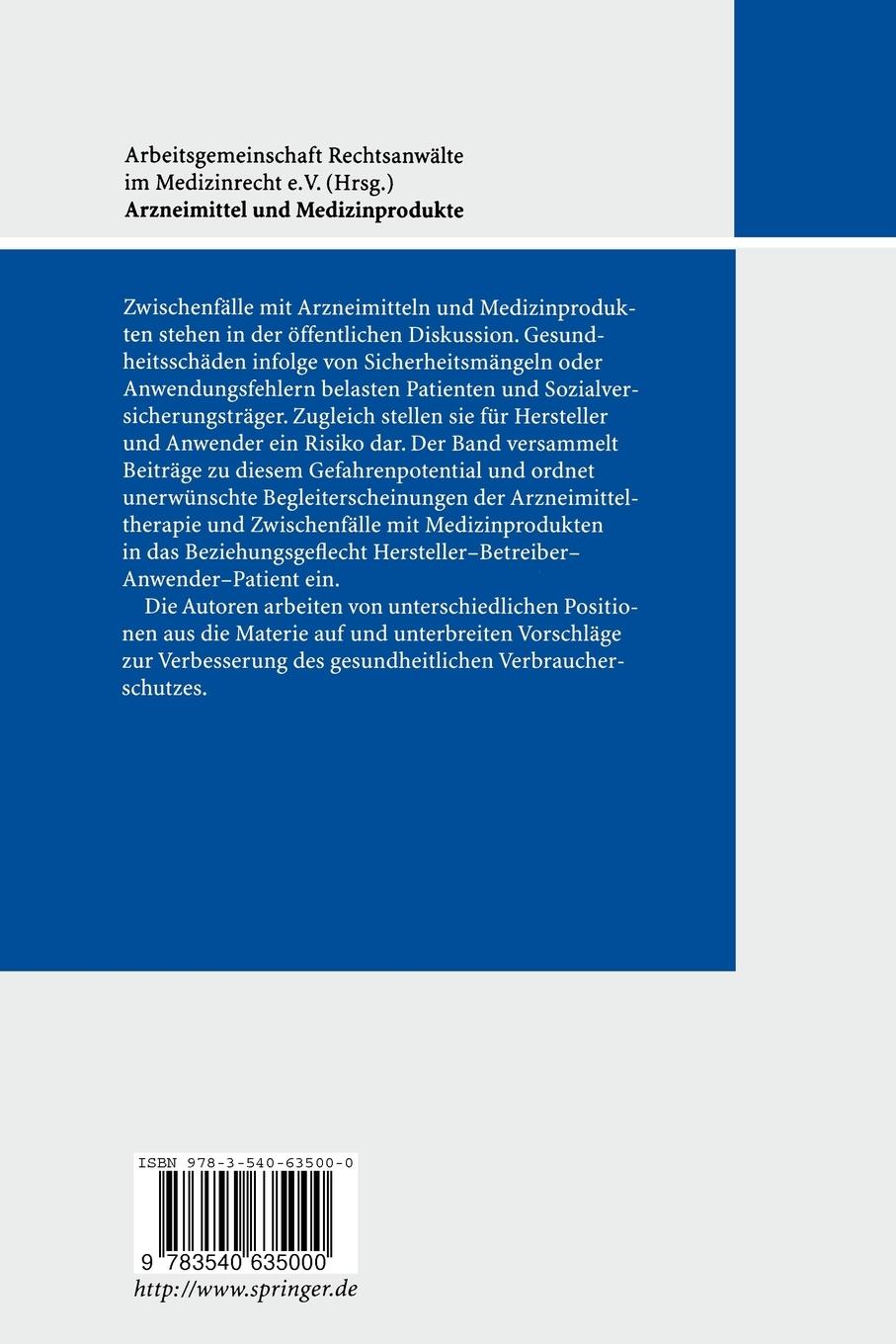 Rückseitencover Arzneimittel und Medizinprodukte