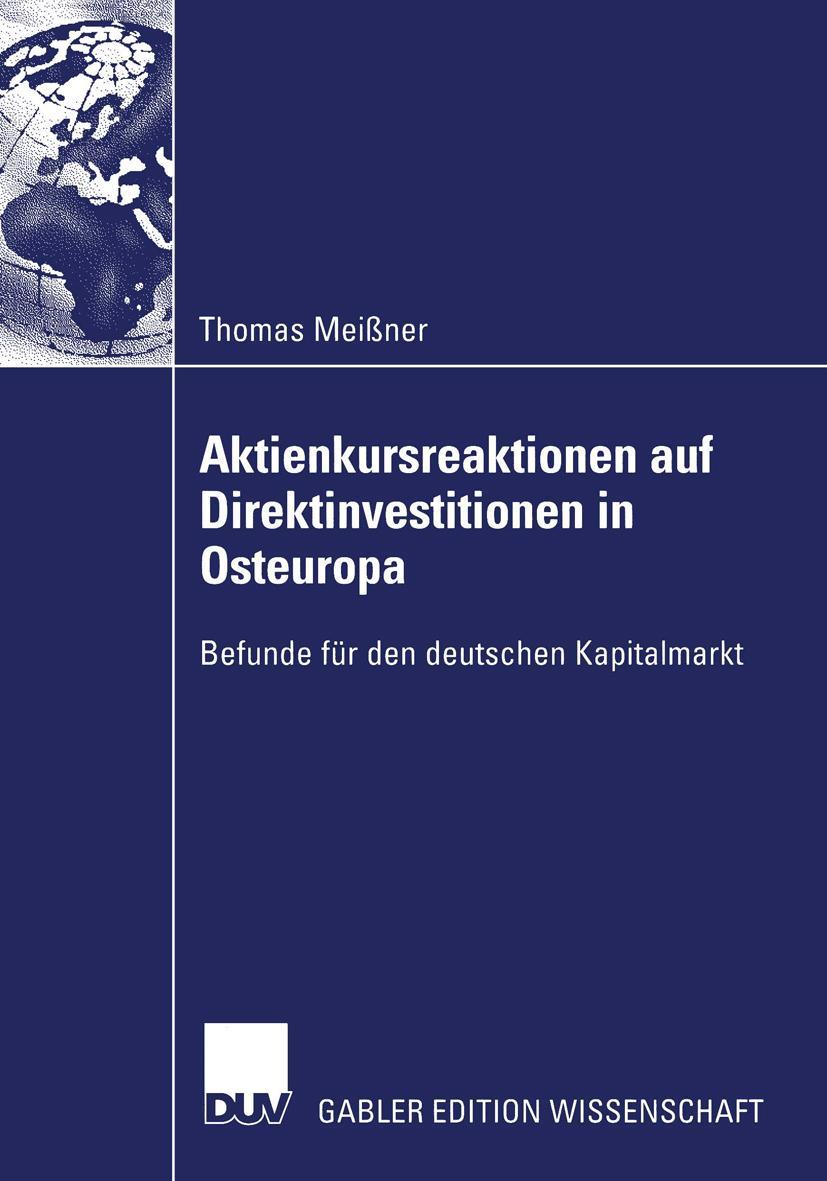 Vorderes Coverbild Aktienkursreaktionen auf Direktinvestitionen in Osteuropa