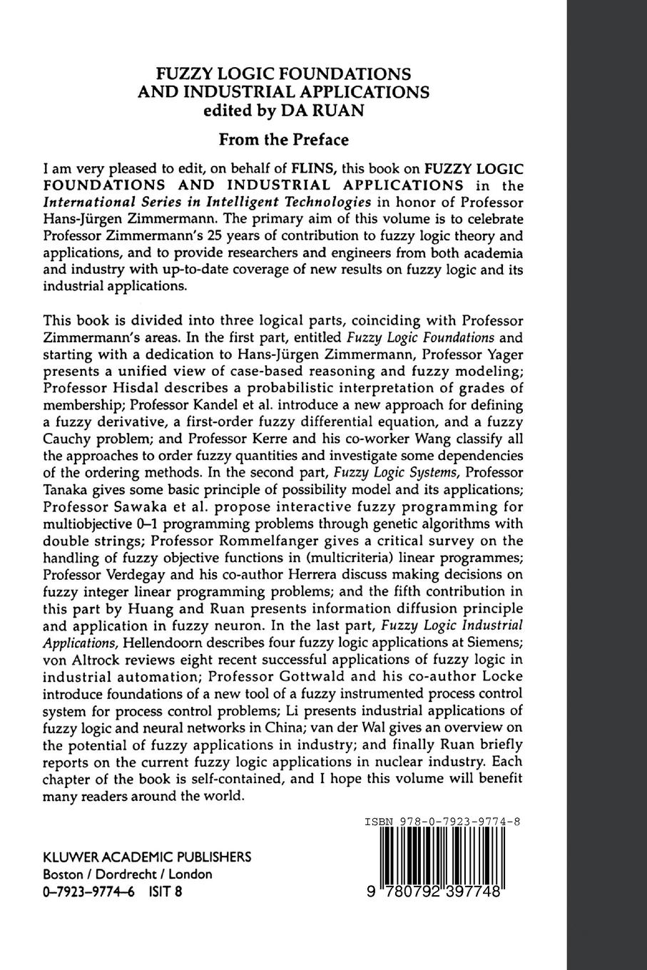 Rückseitencover Fuzzy Logic Foundations and Industrial Applications