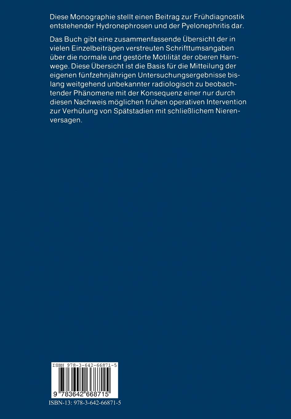 Rückseitencover Motilität der oberen Harnwege