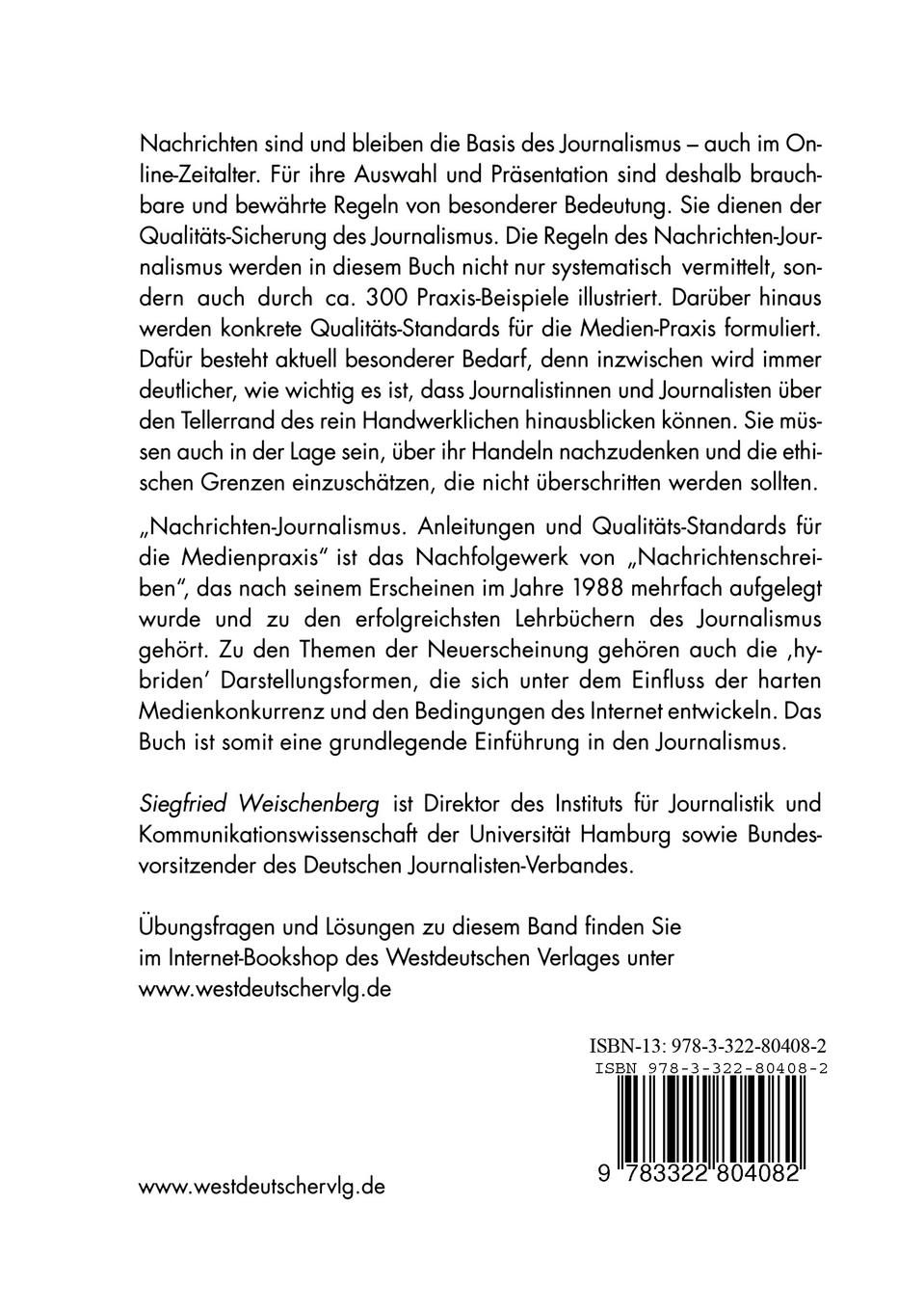 Rückseitencover Nachrichten-Journalismus