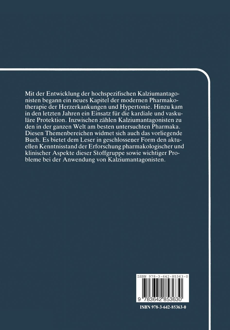 Rückseitencover Therapie und Prävention mit Kalziumantagonisten