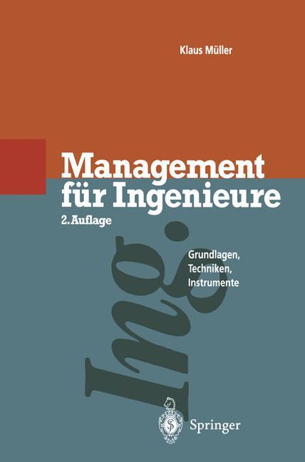 Vorderes Coverbild Management für Ingenieure