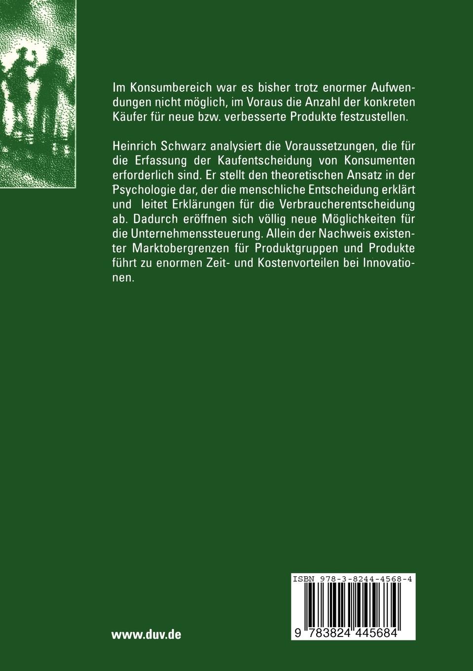Rückseitencover Die menschliche Entscheidung unter besonderer Berücksichtigung der Verbraucherentscheidung
