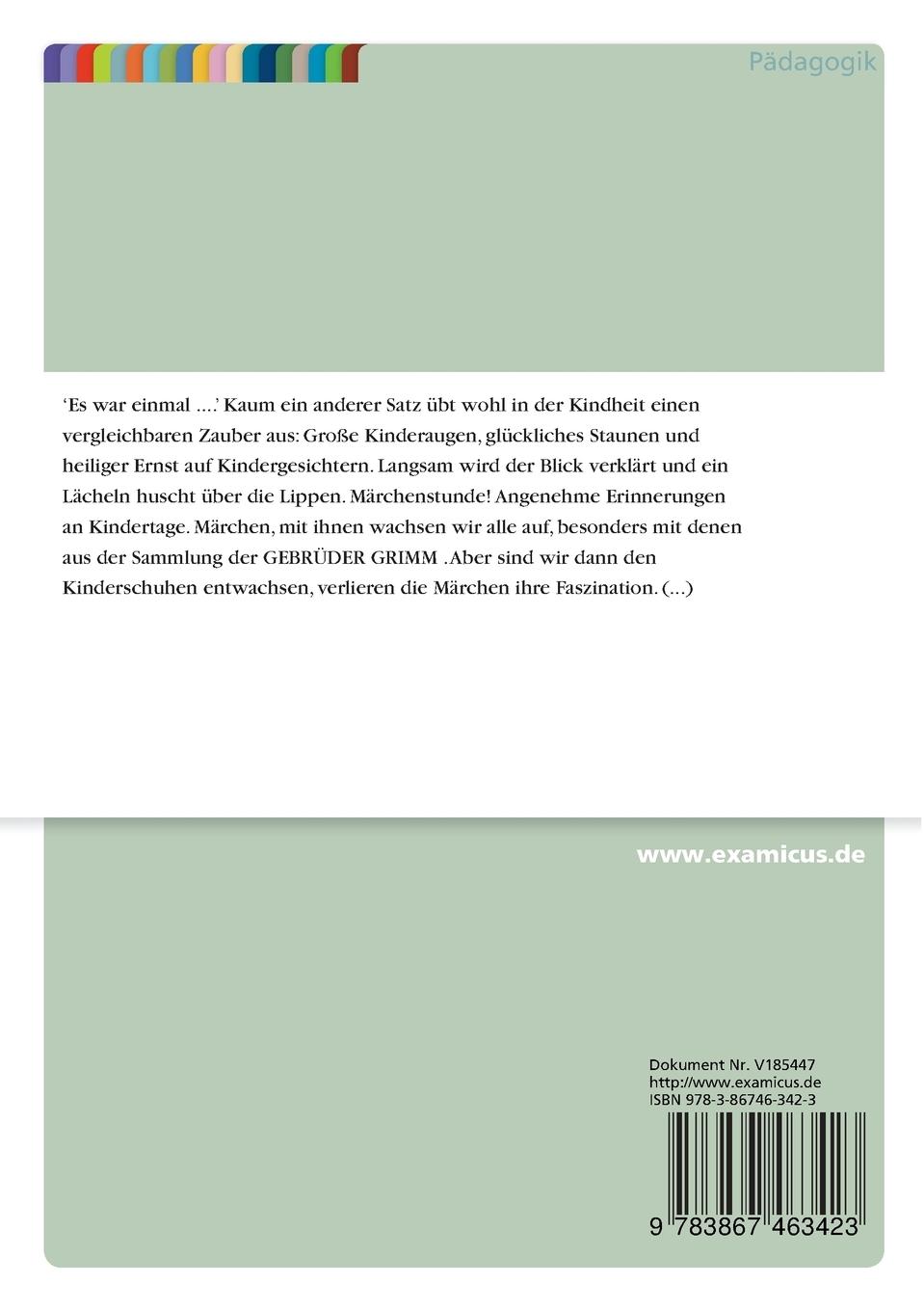 Rückseitencover Märchen in der psychotherapeutischen Behandlung von Kindern