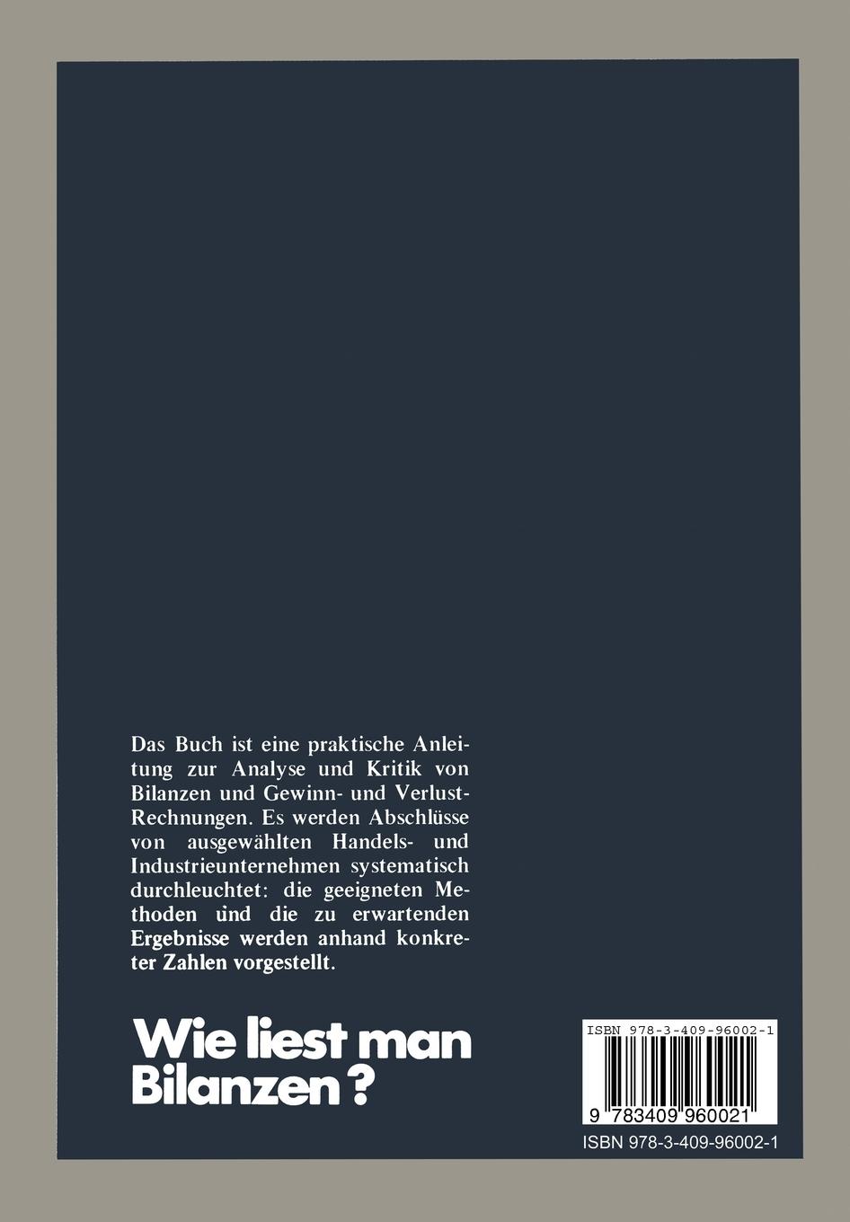 Rückseitencover Wie liest man Bilanzen?