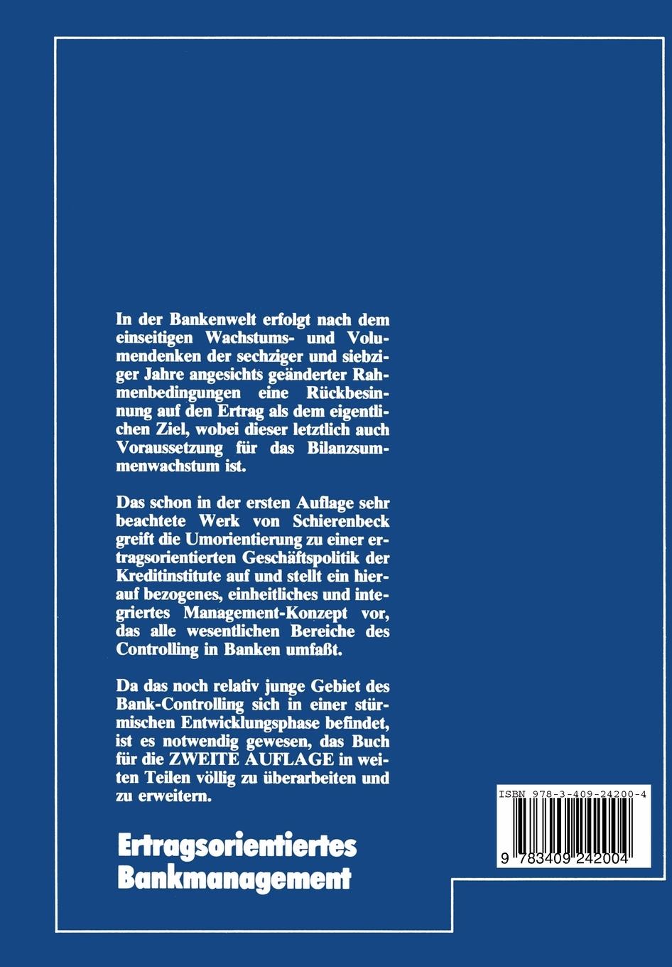 Rückseitencover Ertragsorientiertes Bankmanagement