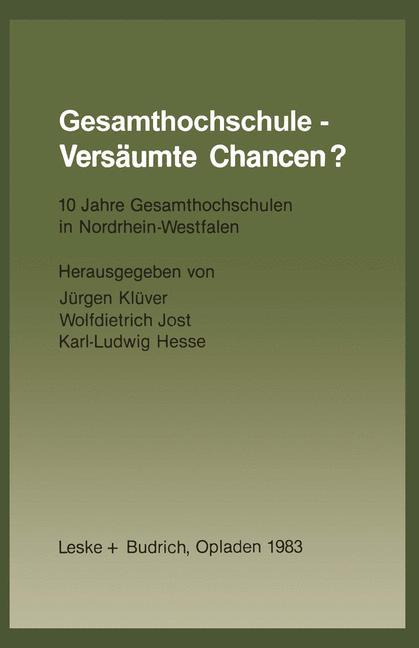 Vorderes Coverbild Gesamthochschule - Versäumte Chancen?