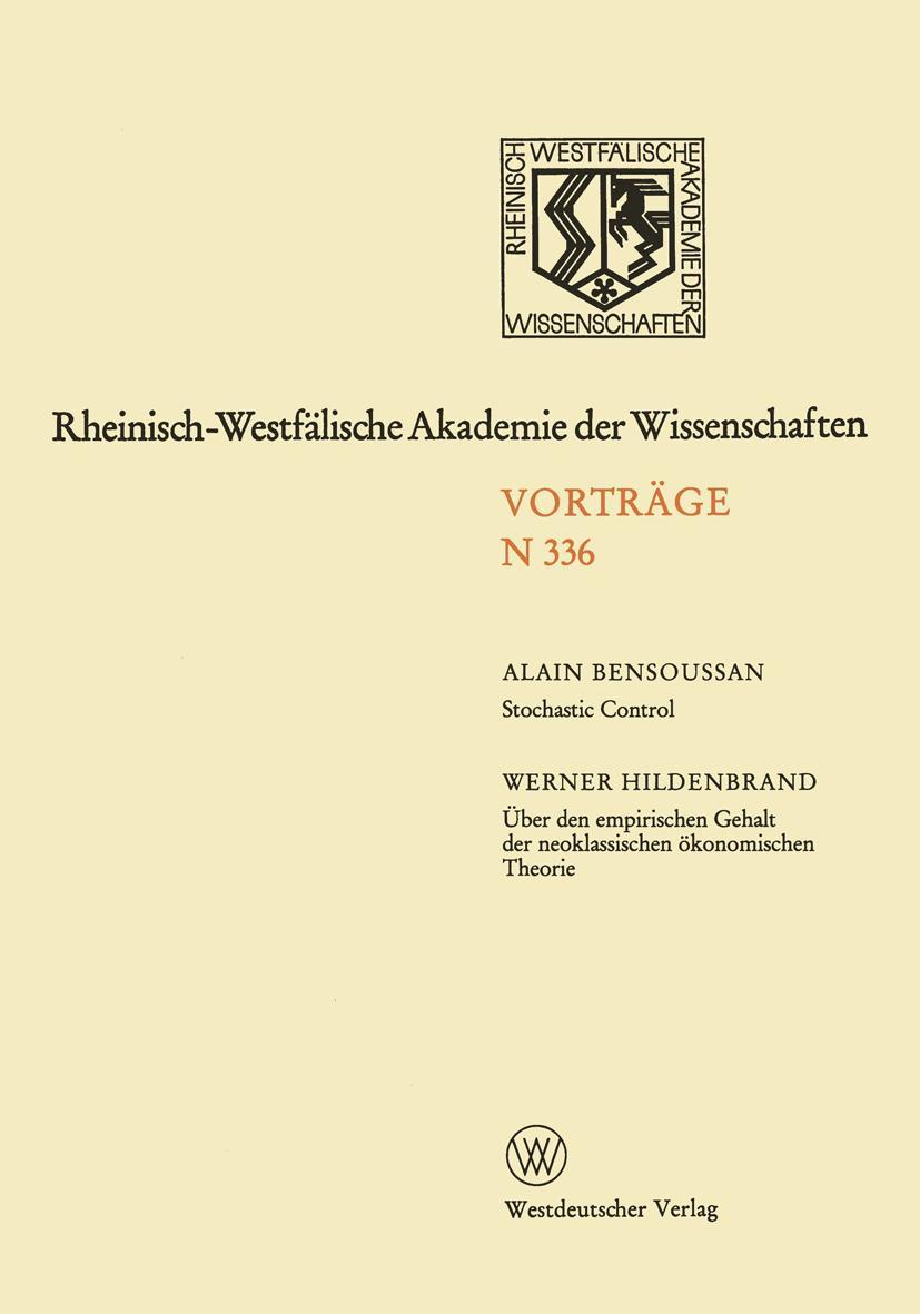 Vorderes Coverbild Rheinisch-Westfälische Akademie der Wissenschaften