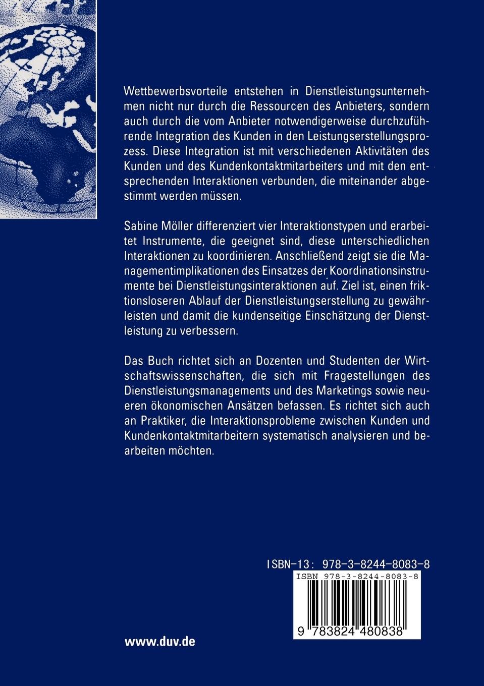Rückseitencover Interaktion bei der Erstellung von Dienstleistungen
