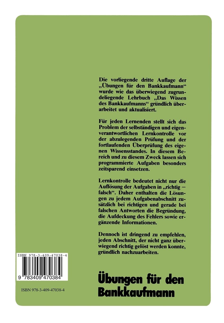 Rückseitencover Übungen für den Bankkaufmann
