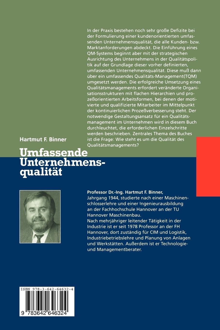 Rückseitencover Umfassende Unternehmens-qualität