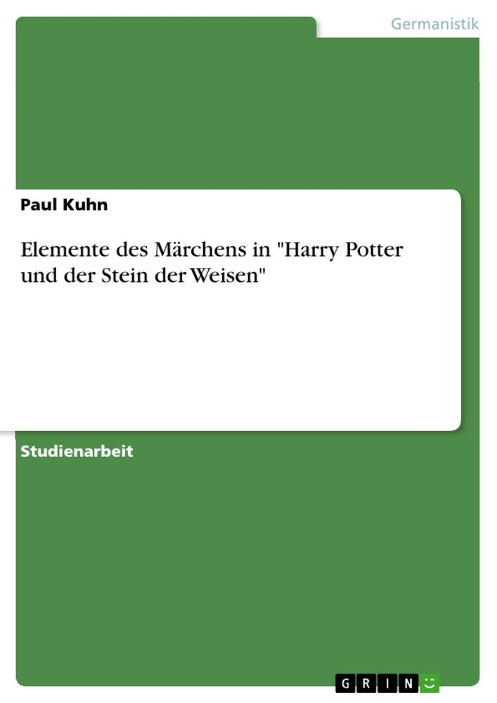 Vorderes Coverbild Elemente des Märchens in "Harry Potter und der Stein der Weisen"