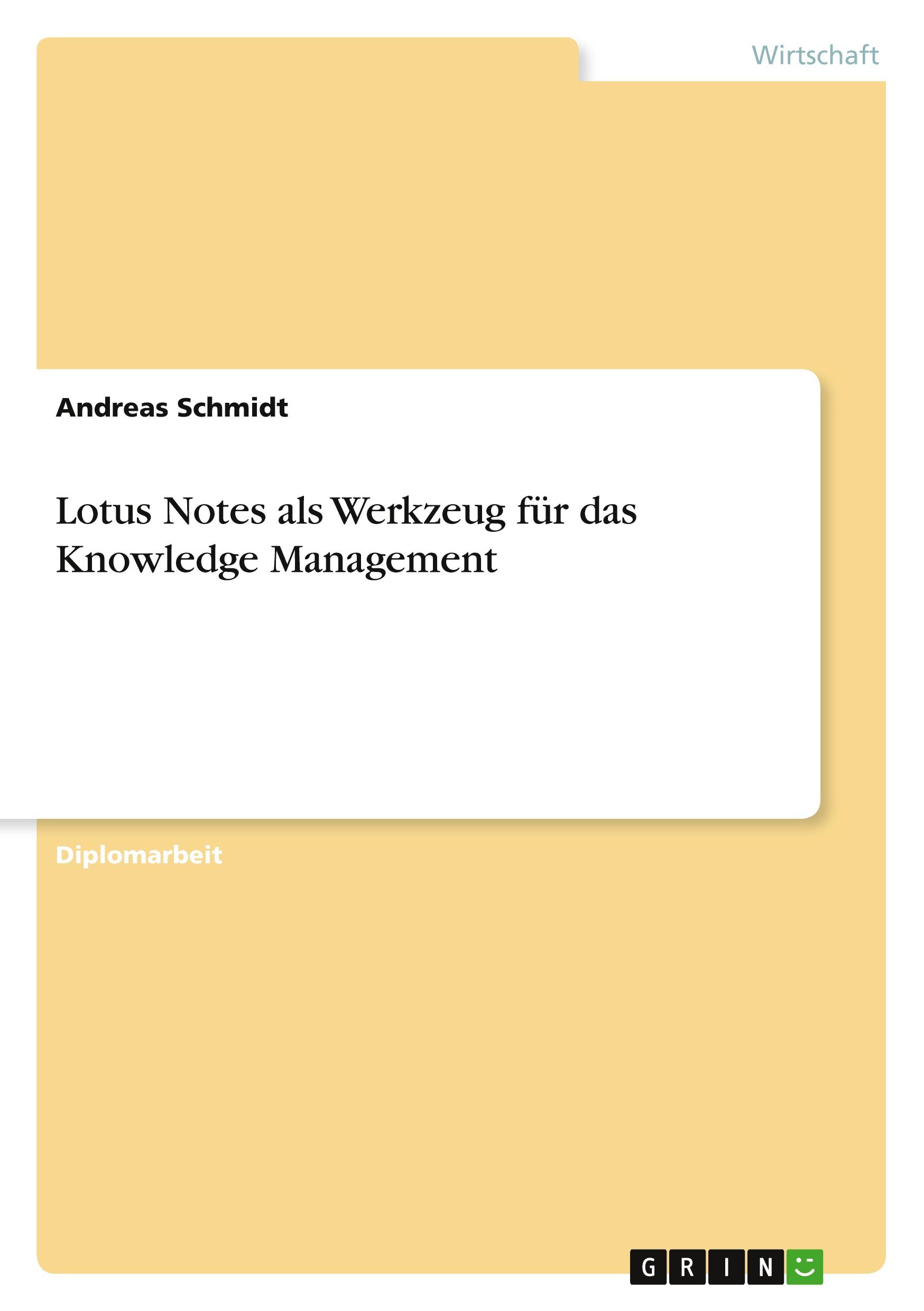 Vorderes Coverbild Lotus Notes als Werkzeug für das Knowledge Management