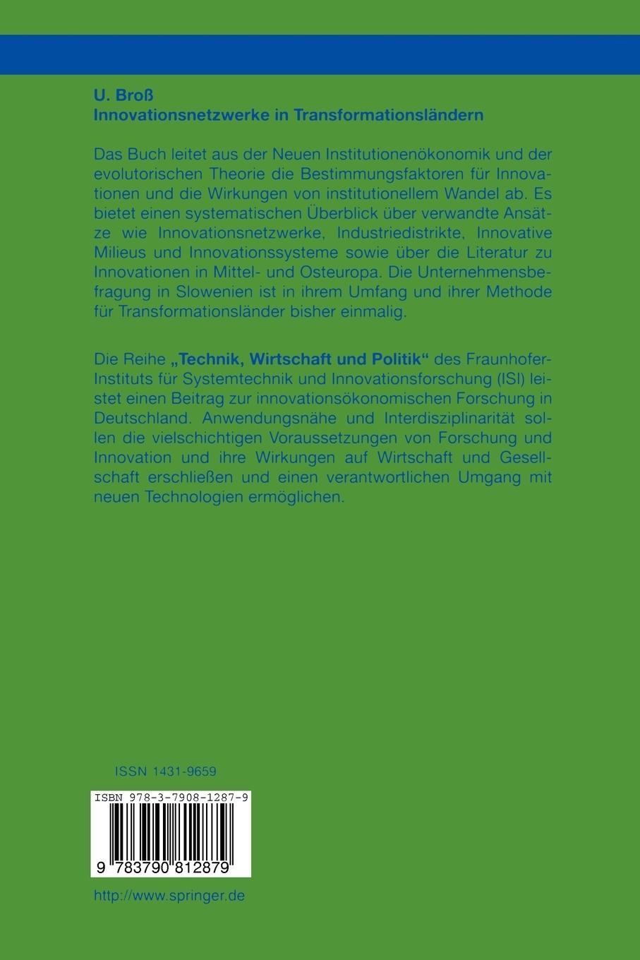 Rückseitencover Innovationsnetzwerke in Transformationsländern