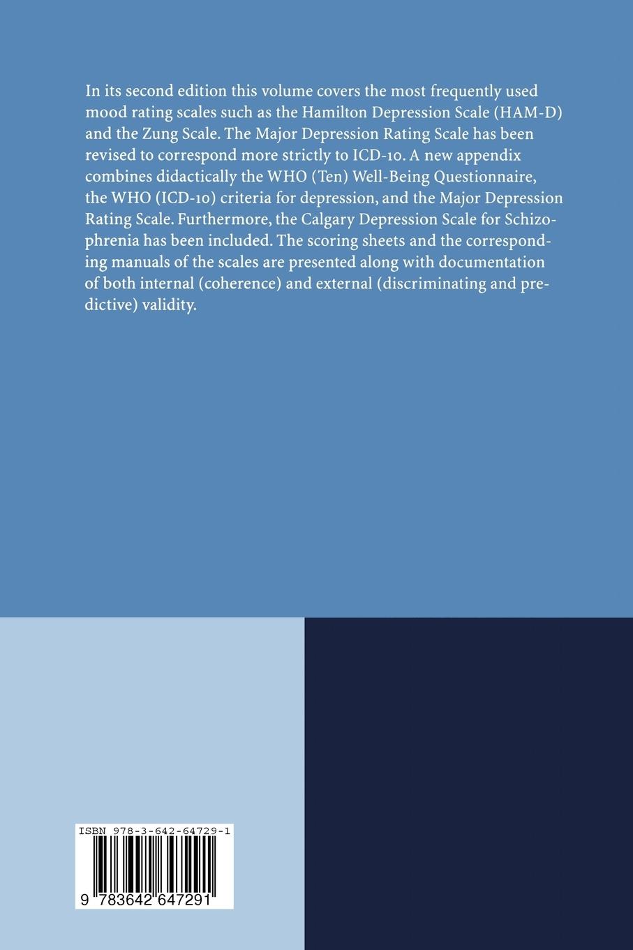 Rückseitencover The Bech, Hamilton and Zung Scales for Mood Disorders: Screening and Listening