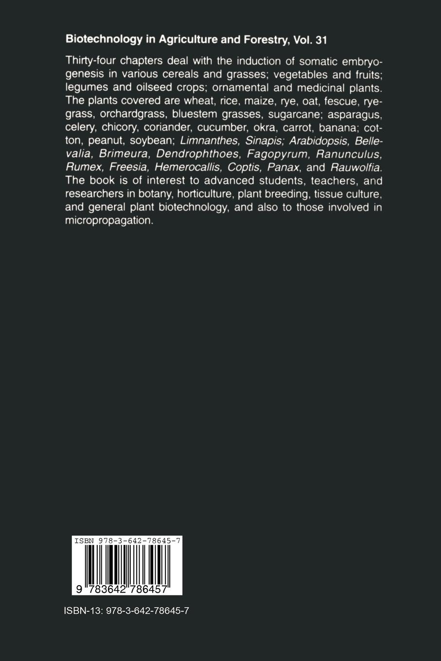 Rückseitencover Somatic Embryogenesis and Synthetic Seed II
