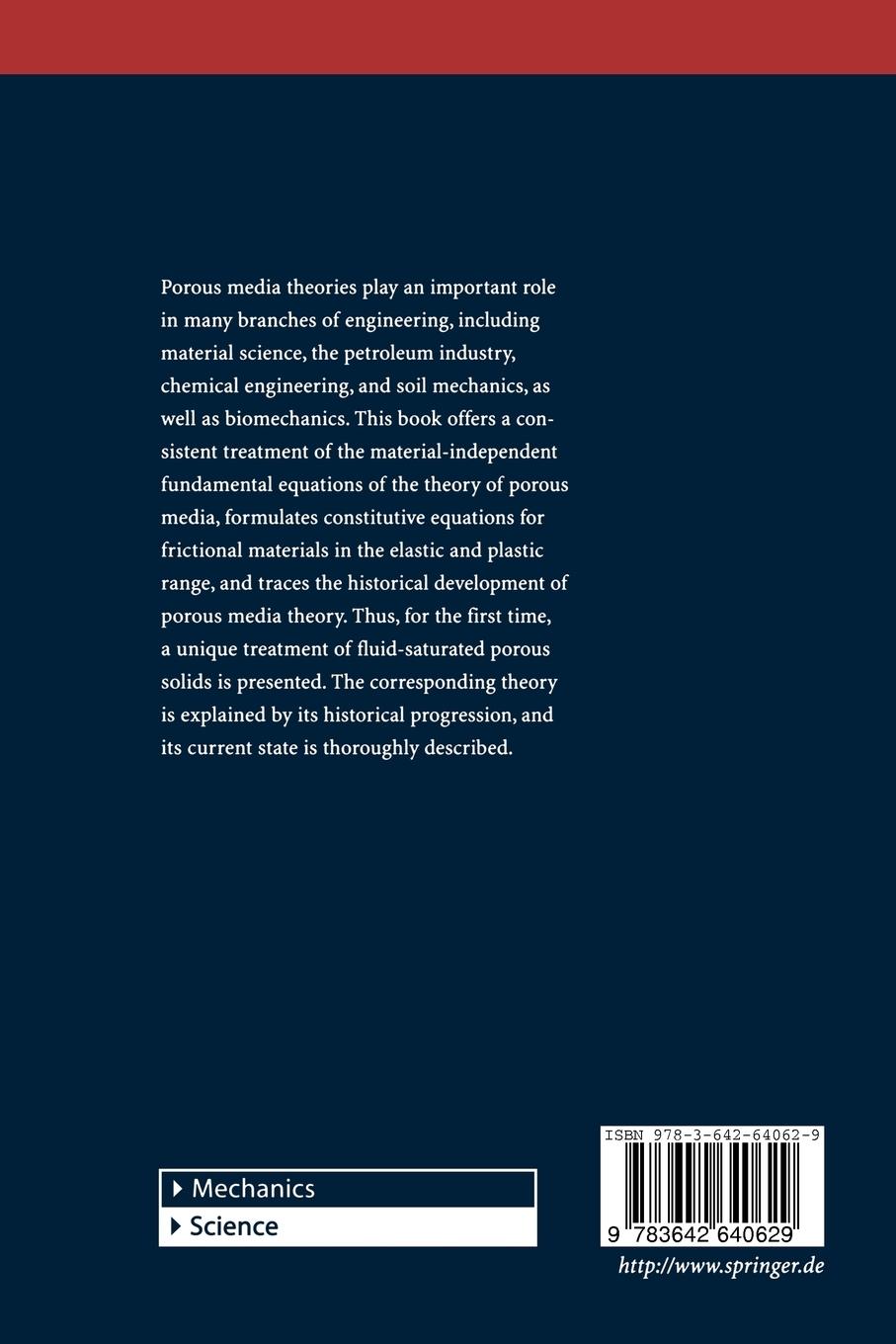 Rückseitencover Theory of Porous Media