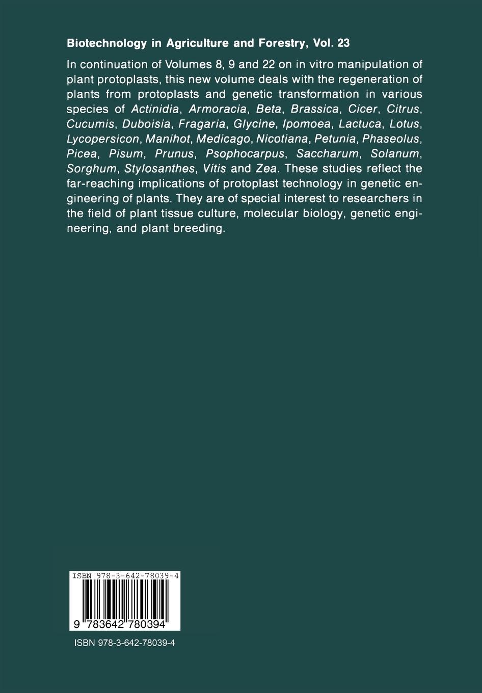 Rückseitencover Plant Protoplasts and Genetic Engineering IV