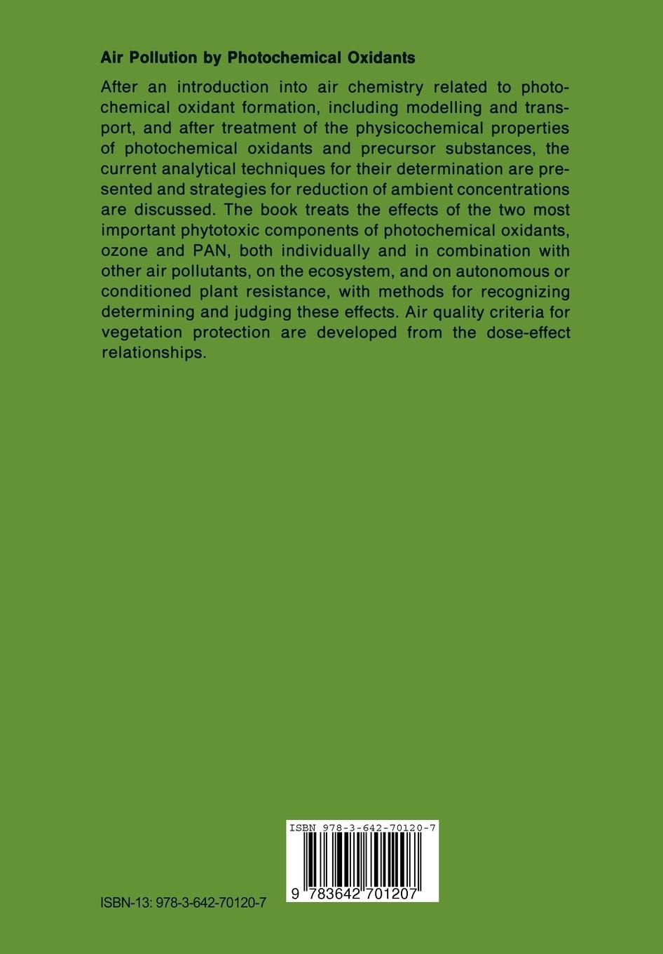Rückseitencover Air Pollution by Photochemical Oxidants