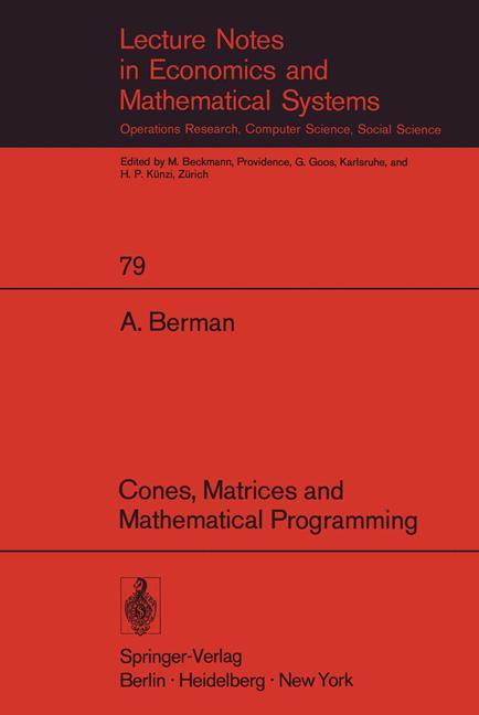 Vorderes Coverbild Cones, Matrices and Mathematical Programming