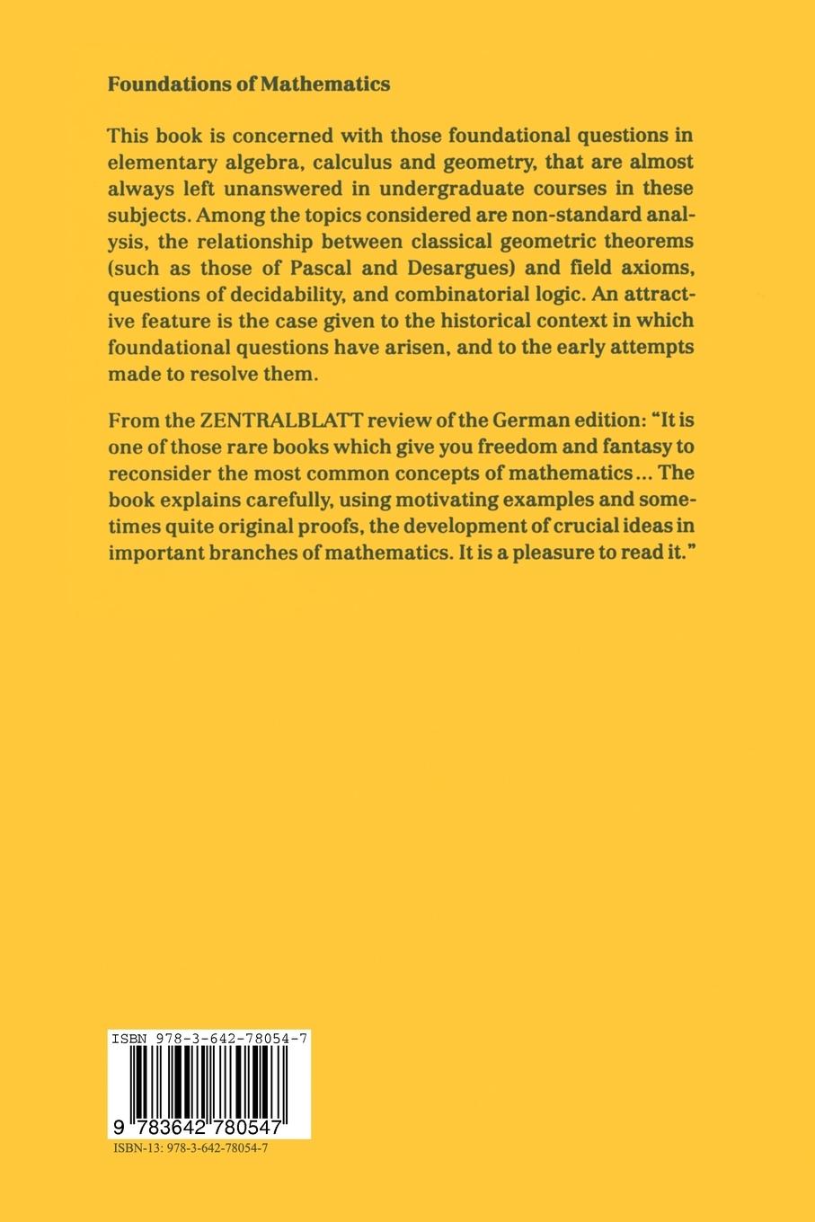 Rückseitencover Foundations of Mathematics