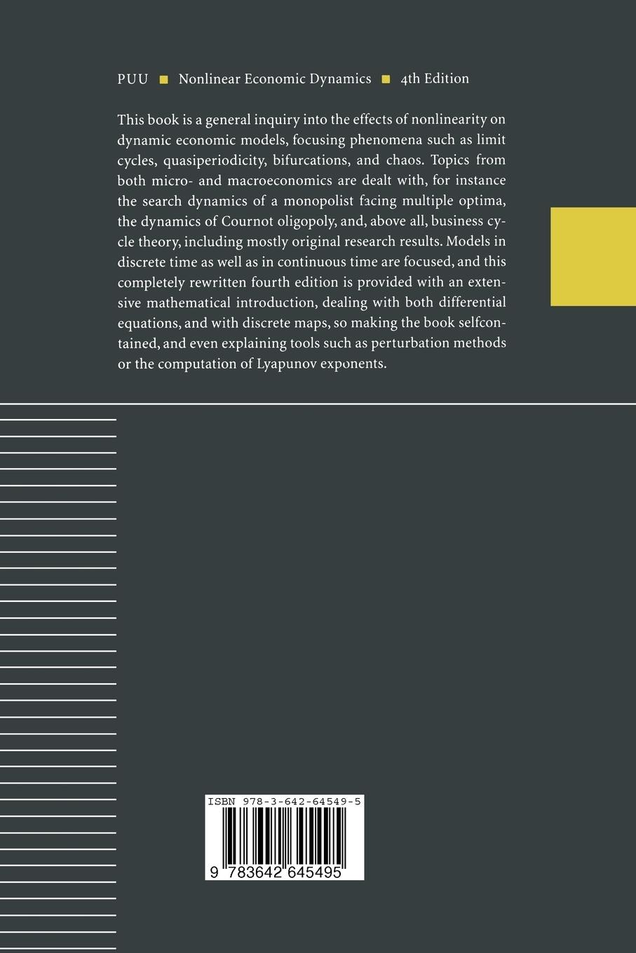 Rückseitencover Nonlinear Economic Dynamics