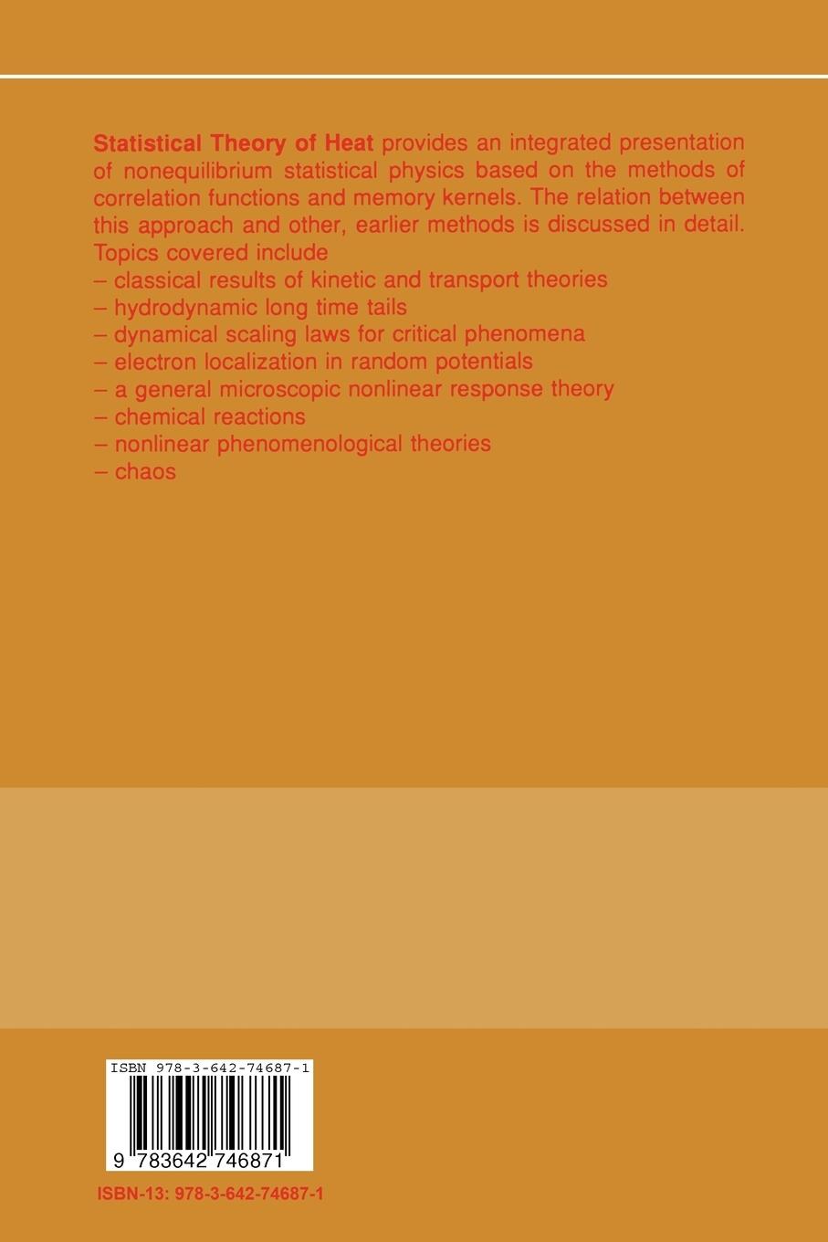 Rückseitencover Statistical Theory of Heat