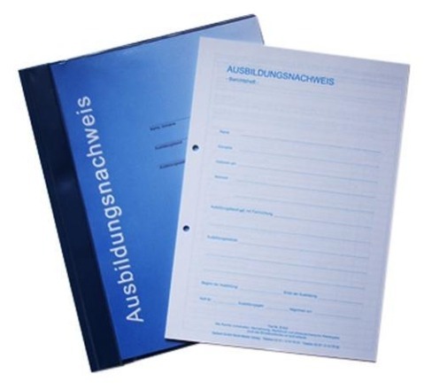 Vorderes Coverbild Ausbildungsnachweisblock - gewerbliche Ausbildung, für drei Jahre, 3 Blöcke und stabiler Sammelhefter