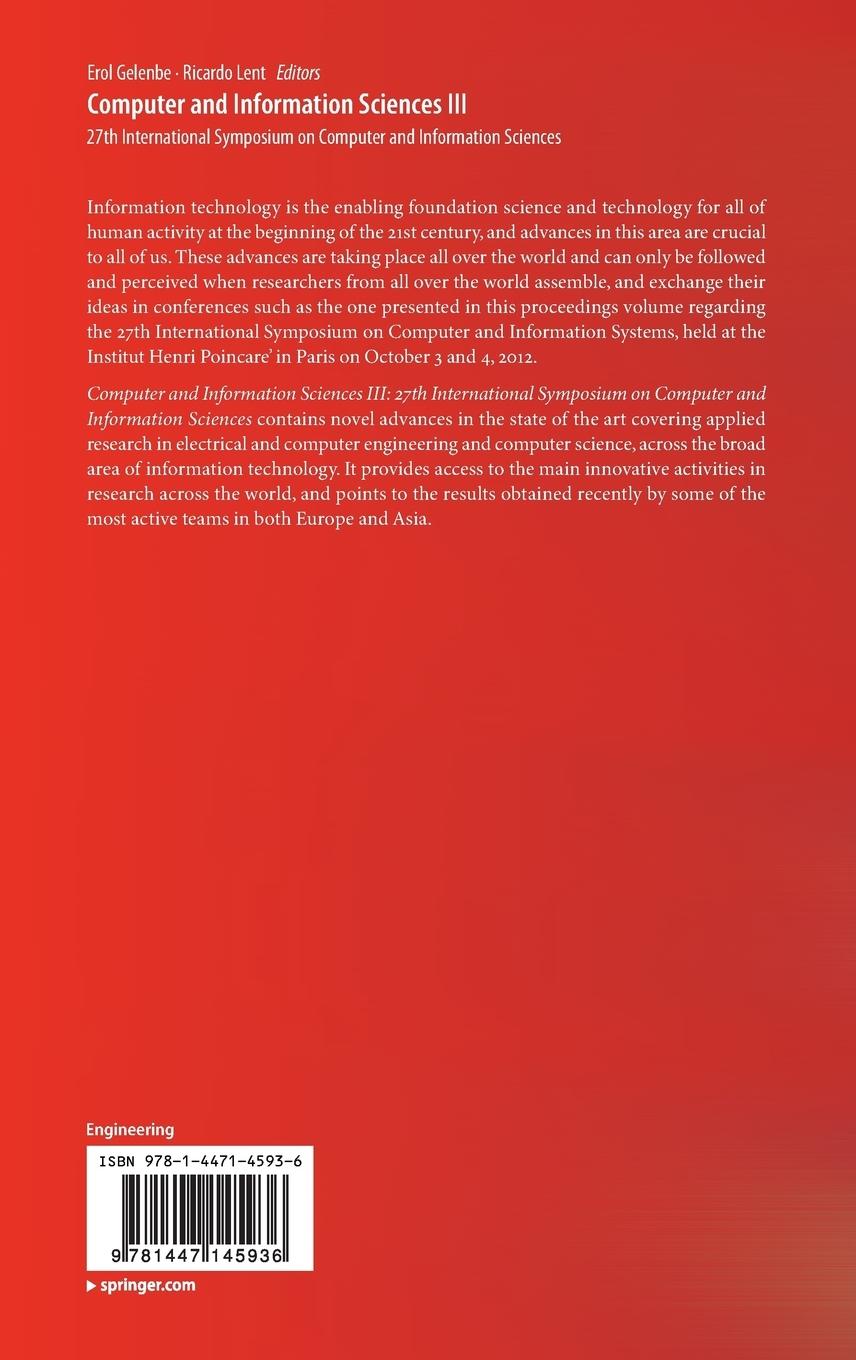 Rückseitencover Computer and Information Sciences III