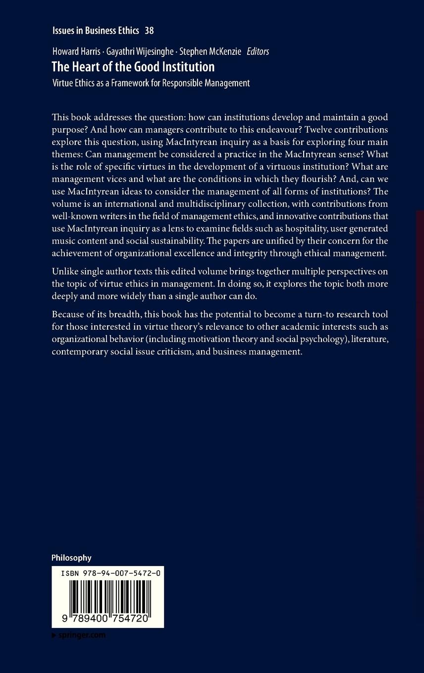 Rückseitencover The Heart of the Good Institution