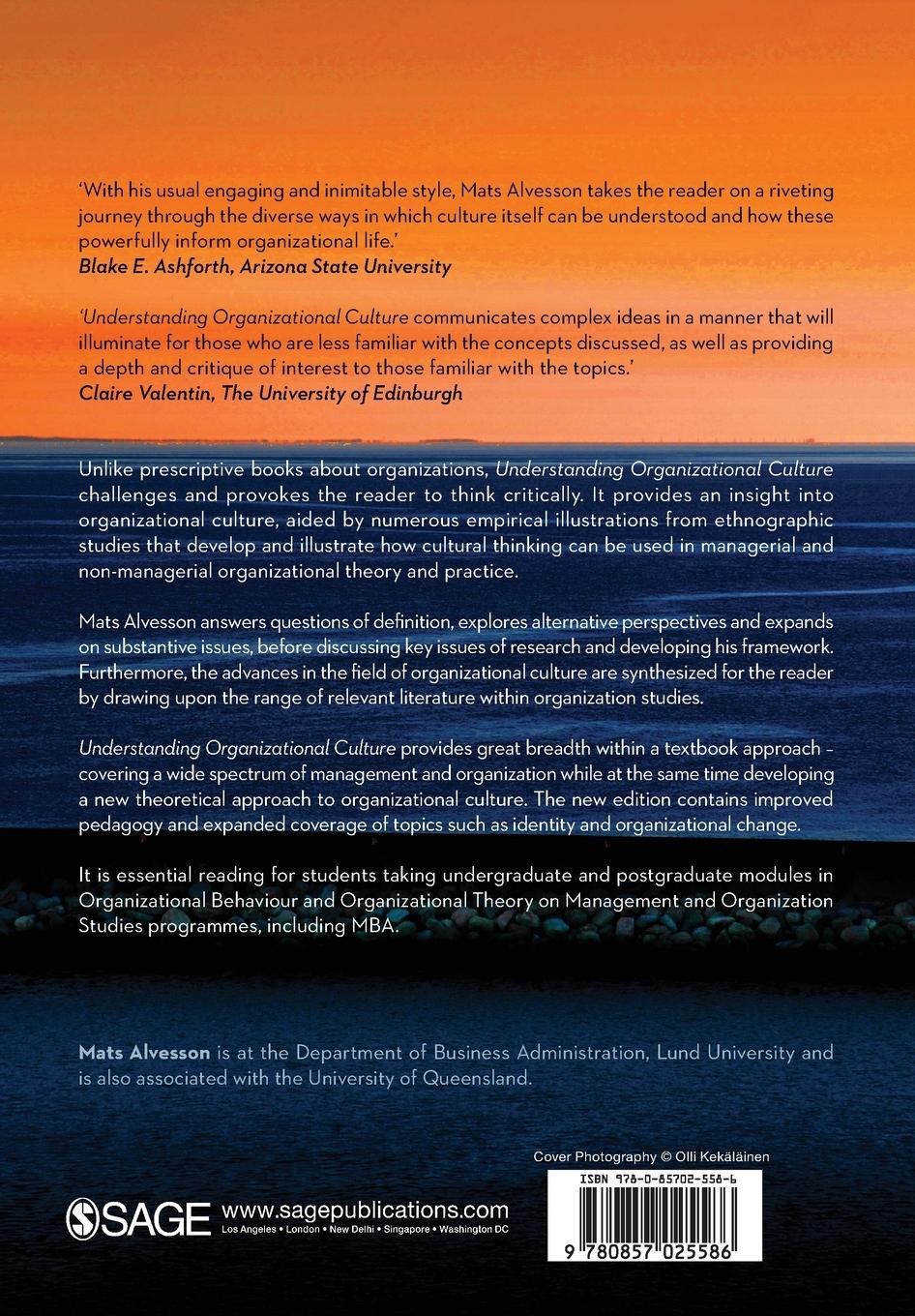 Rückseitencover Understanding Organizational Culture