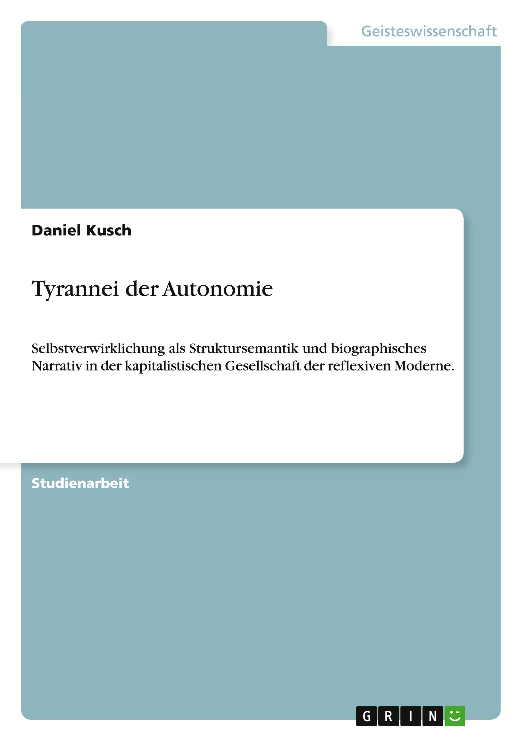Vorderes Coverbild Tyrannei der Autonomie