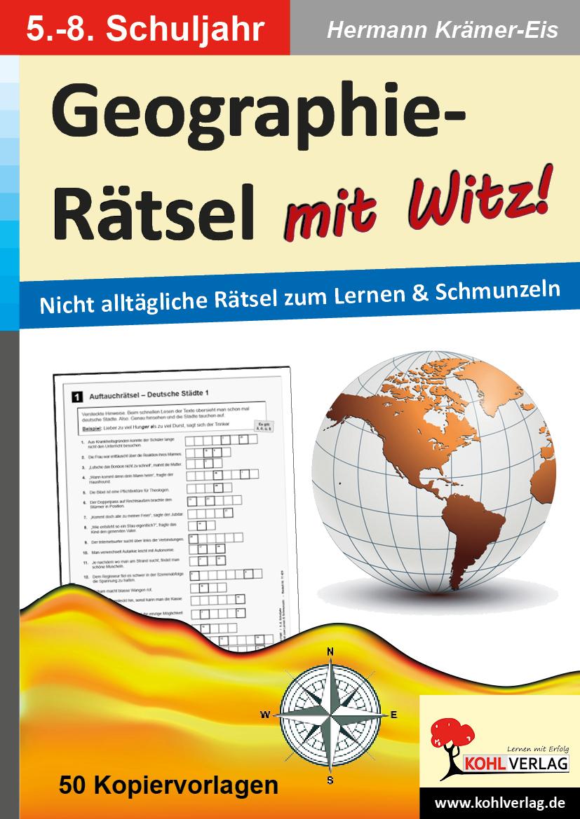 Vorderes Coverbild Geographie-Rätsel mit Witz! - 5.-8. Schuljahr