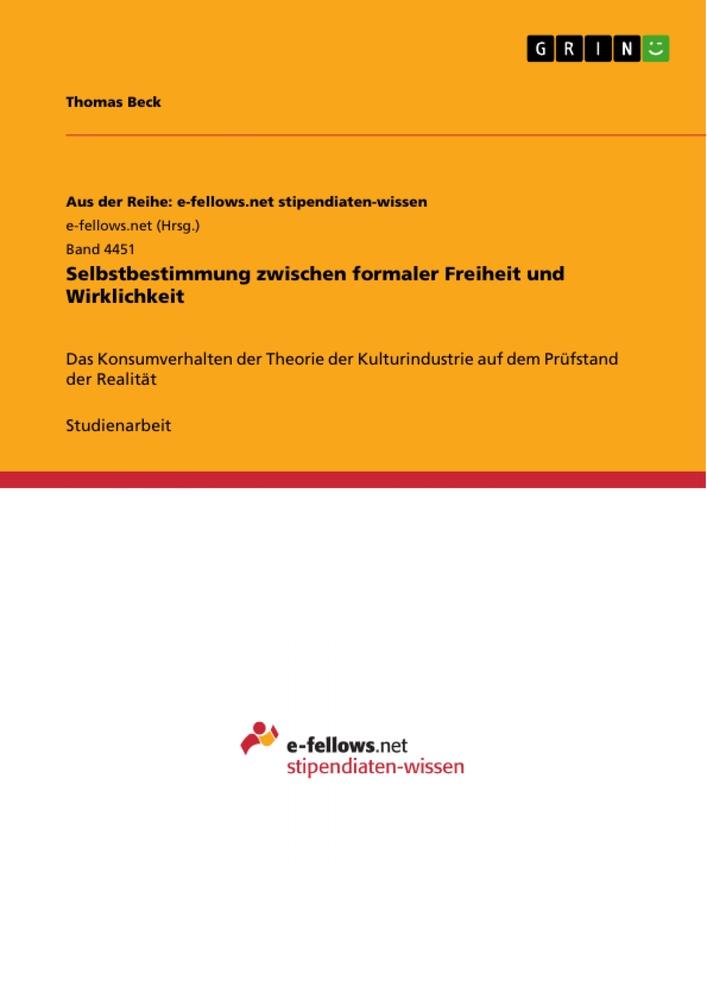 Vorderes Coverbild Selbstbestimmung zwischen formaler Freiheit und Wirklichkeit