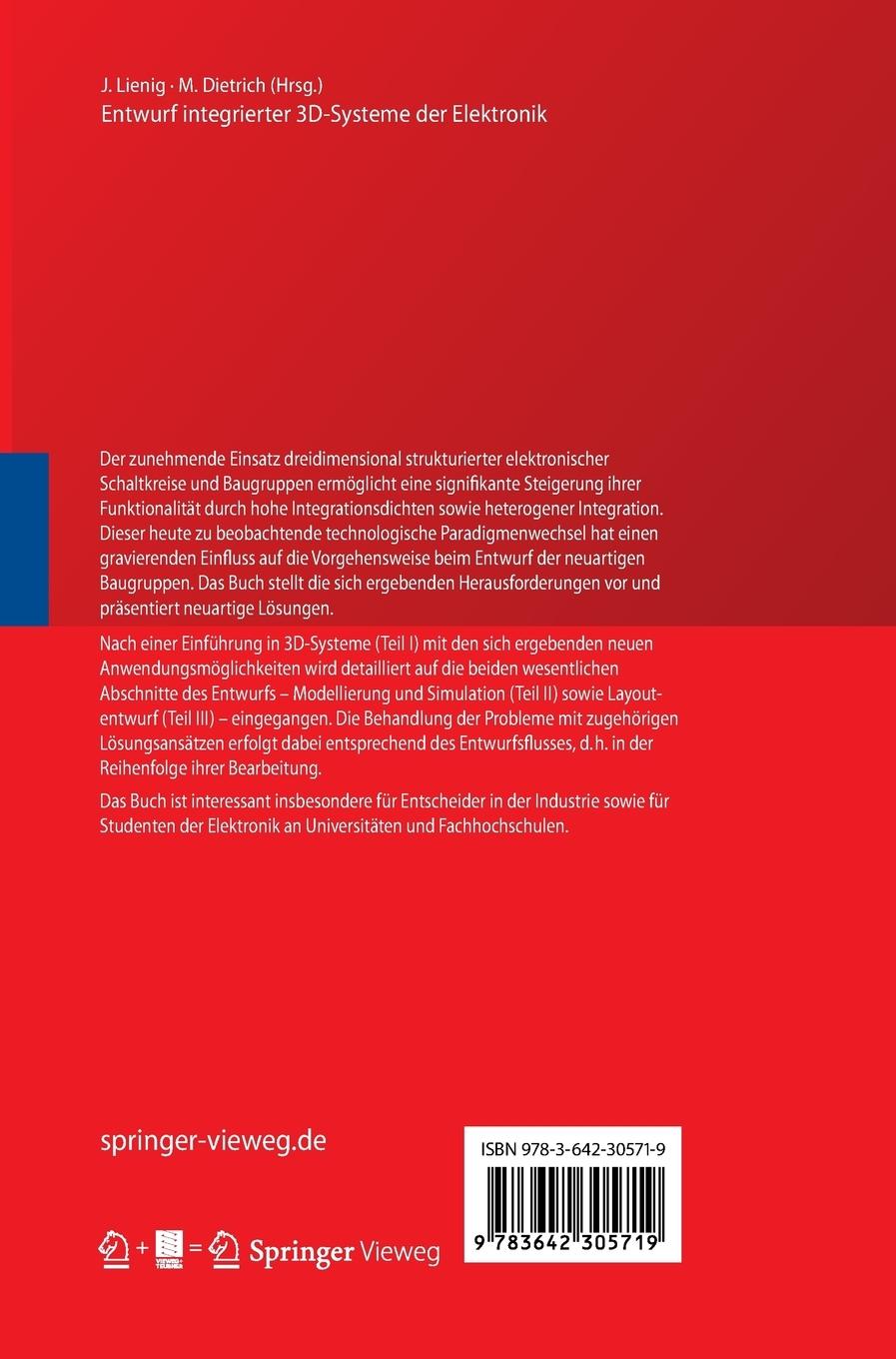 Rückseitencover Entwurf integrierter 3D-Systeme der Elektronik
