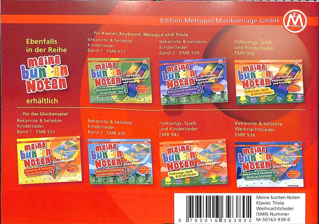 Beispielinhalt (Bild) Meine bunten Noten für Klavier, Keyboard, Melodica , Triola