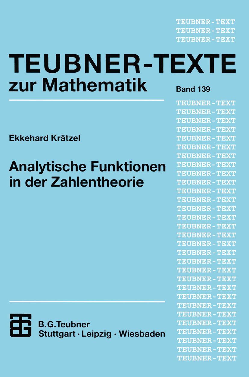 Vorderes Coverbild Analytische Funktionen in der Zahlentheorie