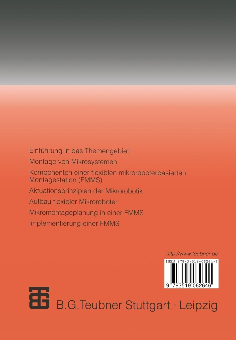 Rückseitencover Mikroroboter und Mikromontage