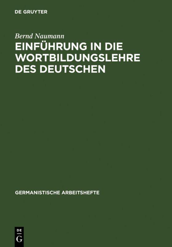 Vorderes Coverbild Einführung in die Wortbildungslehre des Deutschen