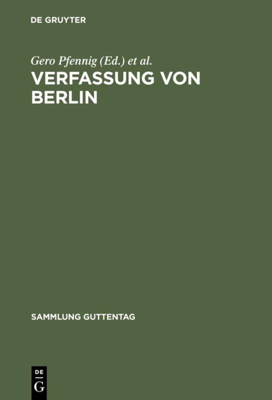 Vorderes Coverbild Verfassung von Berlin