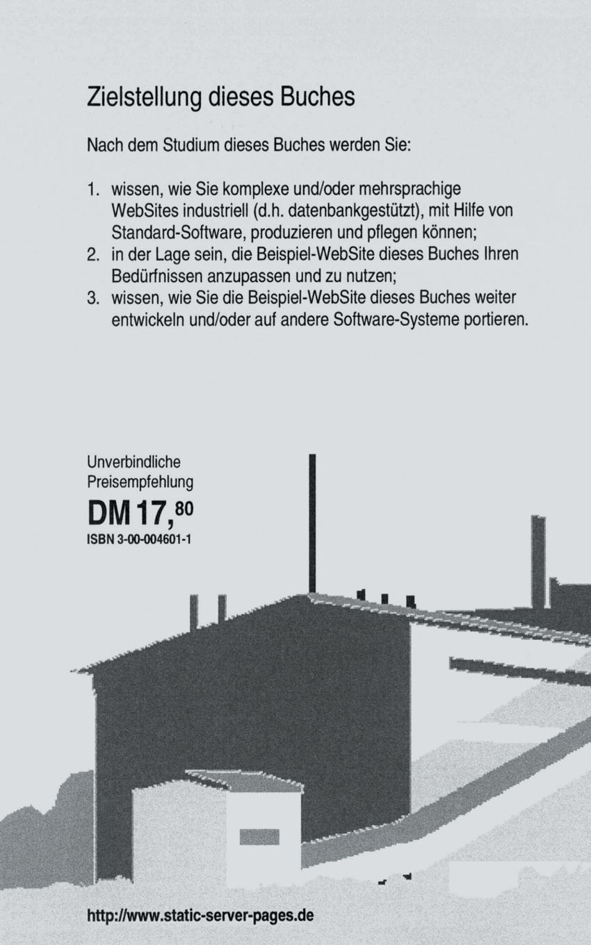 Rückseitencover SSP, industrielle Produktion und Pflege von WebSit