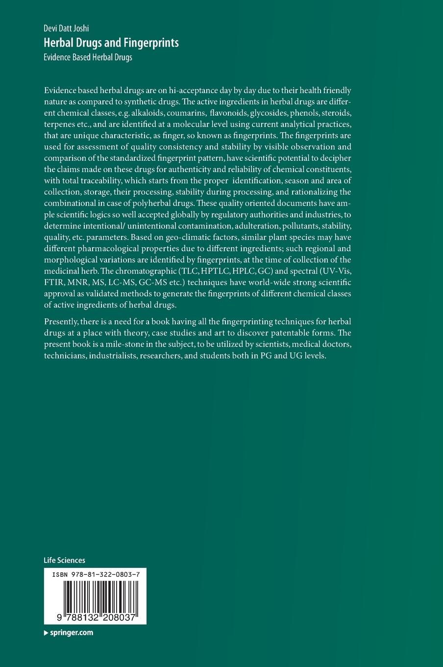 Rückseitencover Herbal Drugs and Fingerprints