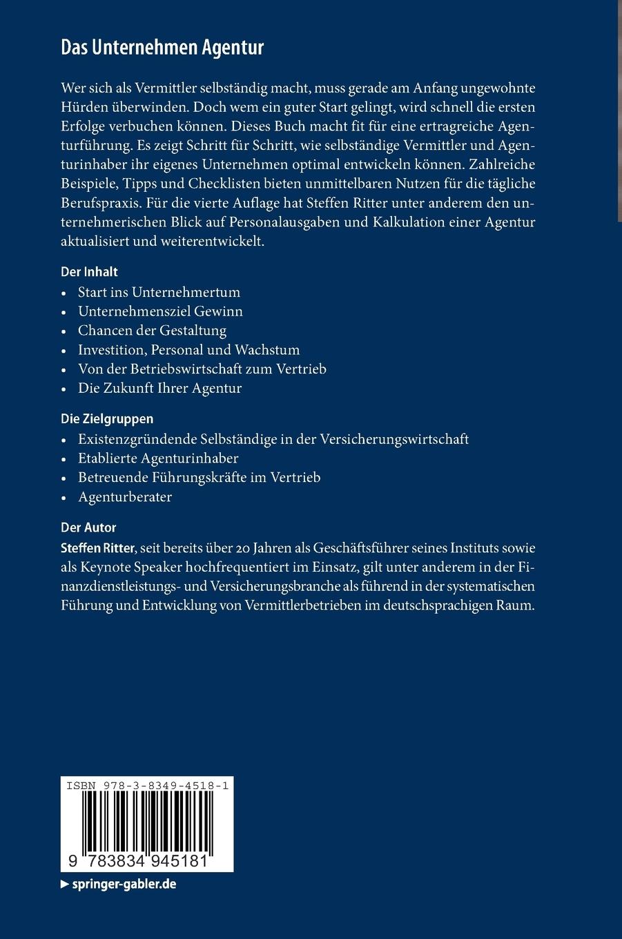 Rückseitencover Das Unternehmen Agentur