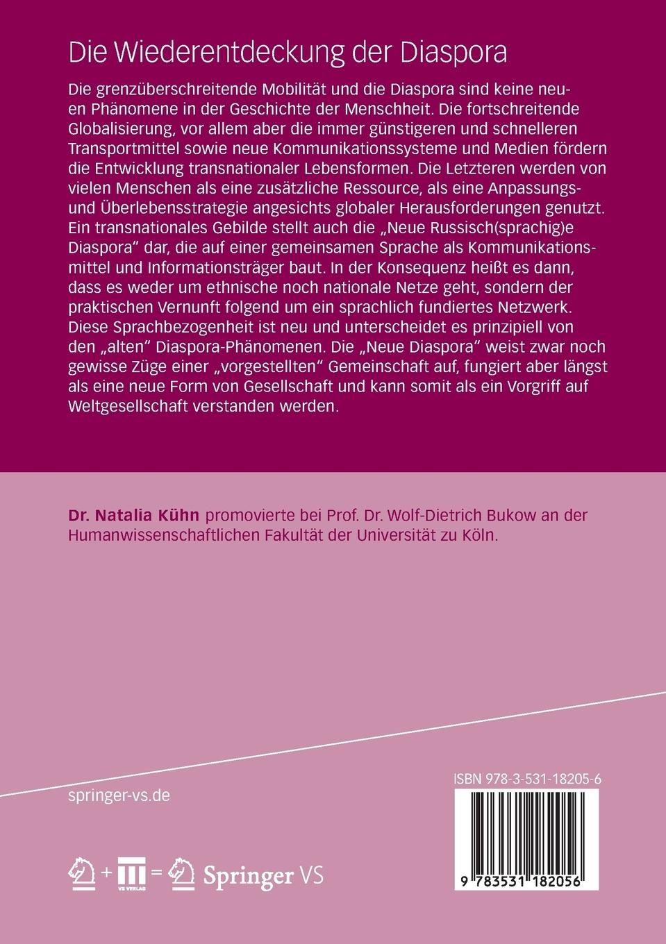 Rückseitencover Die Wiederentdeckung der Diaspora