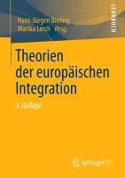 Vorderes Coverbild Theorien der europäischen Integration