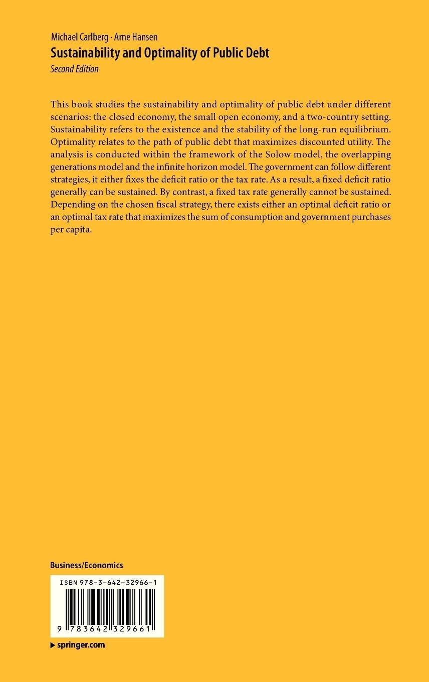 Rückseitencover Sustainability and Optimality of Public Debt