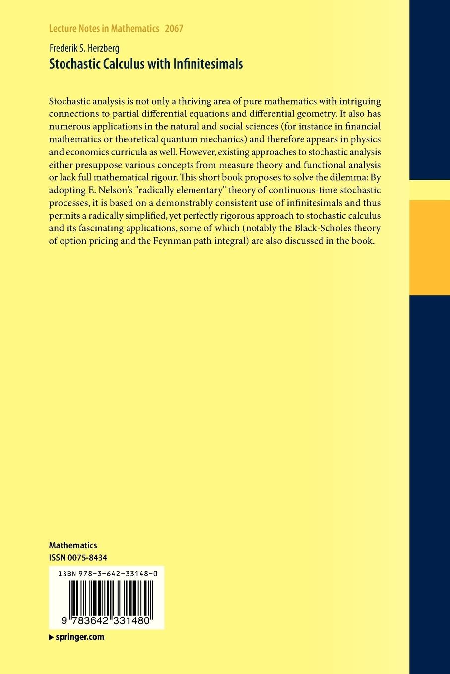 Rückseitencover Stochastic Calculus with Infinitesimals